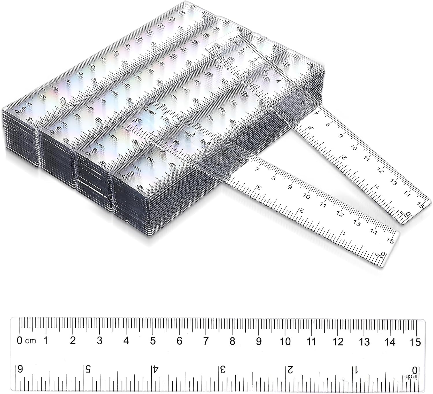 Amazon.com : 150 Pcs 6 Inch Ruler Bulk for Classroom Clear Plastic with ...