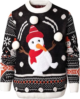 Men`s Ugly Christmas Sweater Unisex Women`s Funny Novelty Santa Pullover for Party 21018-ma XL