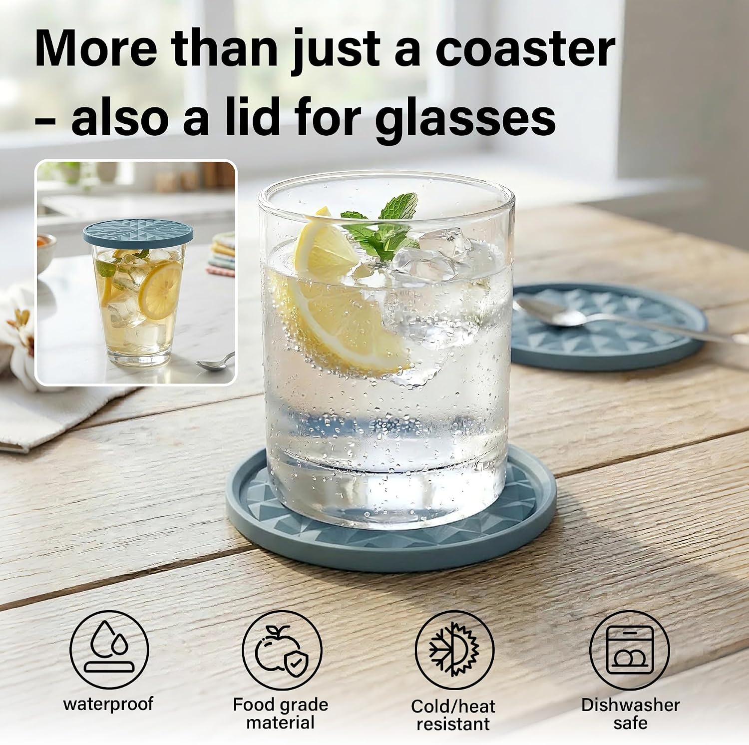 Silicone Drink Coasters Set of 8, Coaster for Desk image 4