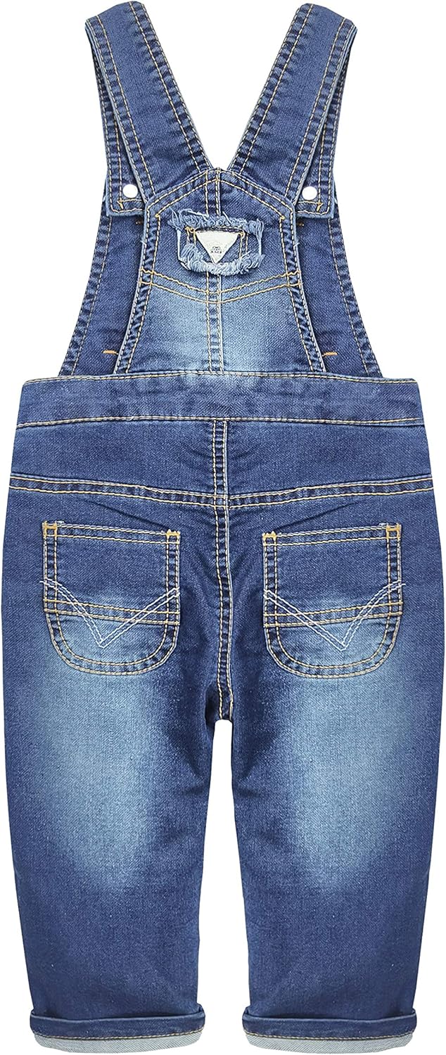 KIDSCOOL SPACE Baby Denim Overall,Toddler Little Soft Cute Jean Jumper - Image 2