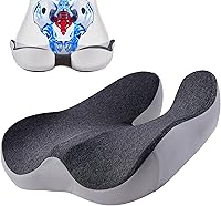 Vista 11 de Cojín de asiento de silla de ruedas de gel, cojines para dolor de cama para glúteos, almohada de espuma viscoelástica para hemorroides para sillas