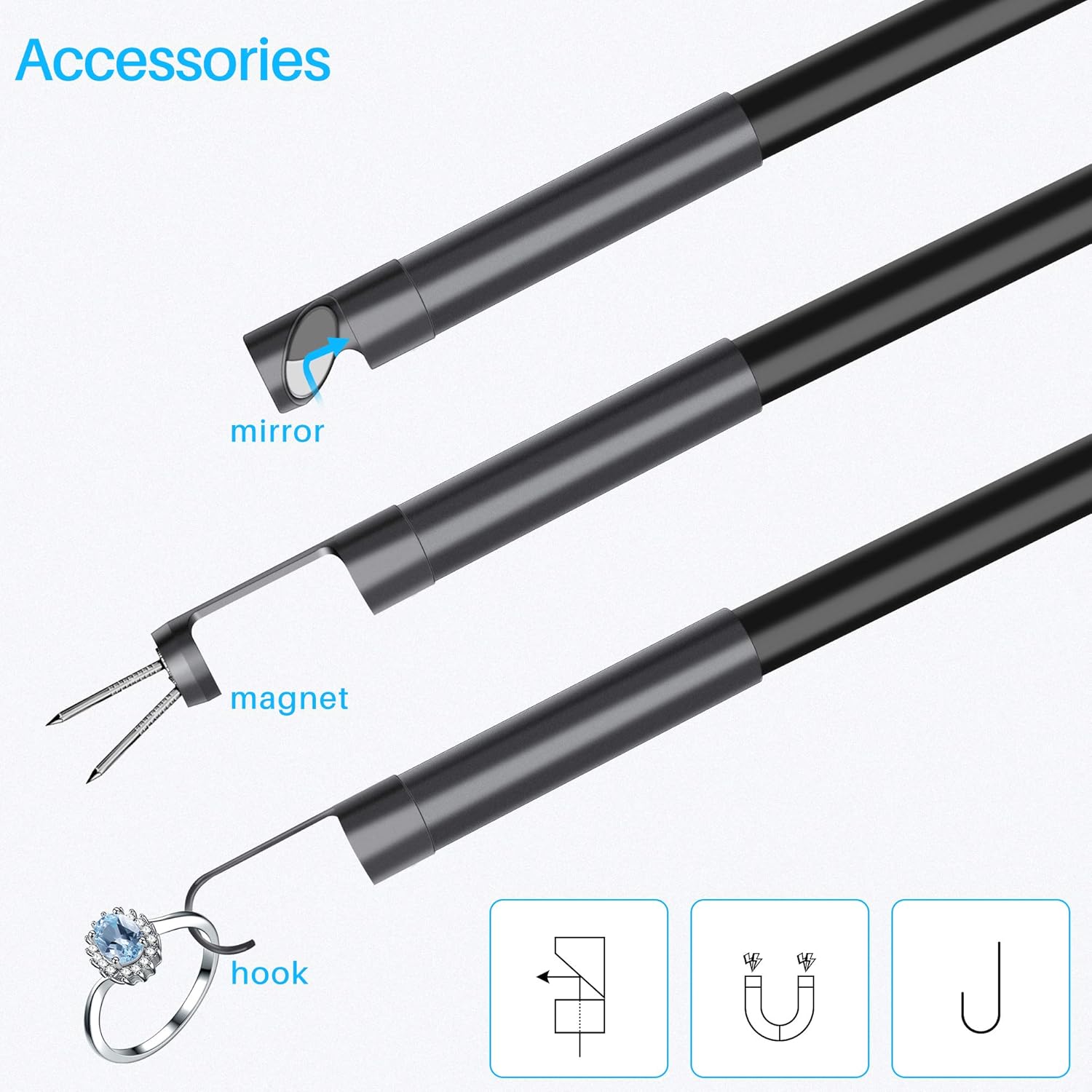 Amаzоn Crаzу 🔥 Dеаlѕ Industrial Endoscope Borescope Inspection Snake Camera Waterproof with 4.3 inch LCD Screen 1080P HD Digital Cameras, 16.4 Feet Semi-Rigid Cord with LED Lights, 32GB TF Card, Side Mirror, Hook