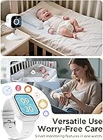 Vista 2 de Baby Monitor with Camera and Audio Watch, Wearable Portable 2'' HD Baby Monitor No WiFi, 1080P Video Loop, Night Vision, 2-Way Audio, SD Card