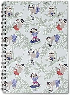 Sloth Notebook – A5 / 21cm x 15cm / Wirebound/Lined and Plain / 100 Pages/Childrens Notepad/Kids Notebook/Boys or Girls Sketchbook/Gaming Journal/Sloth Inspired/Sloth Gift by Printykins