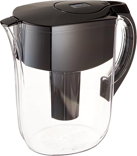 Brita Jarra de filtro de agua grande de 10 tazas con 1 filtro estándar sin BPA color negro