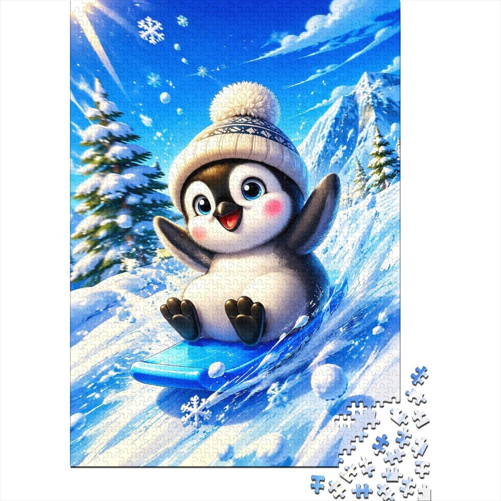 1000pcs Mini Puzzle For Adults Penguin Snow Mountain — image 1