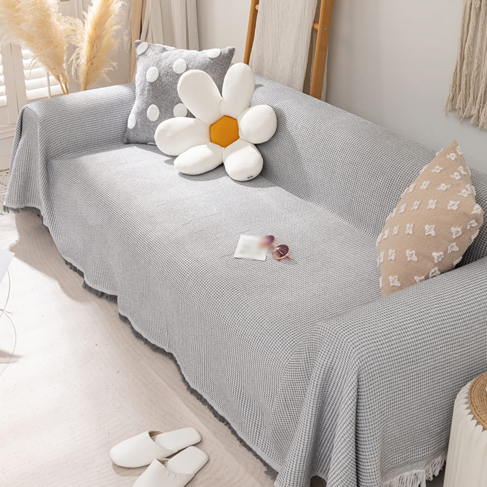 Amazon｜マルチカバー ソファカバー おしゃれ グレー 多機能 180