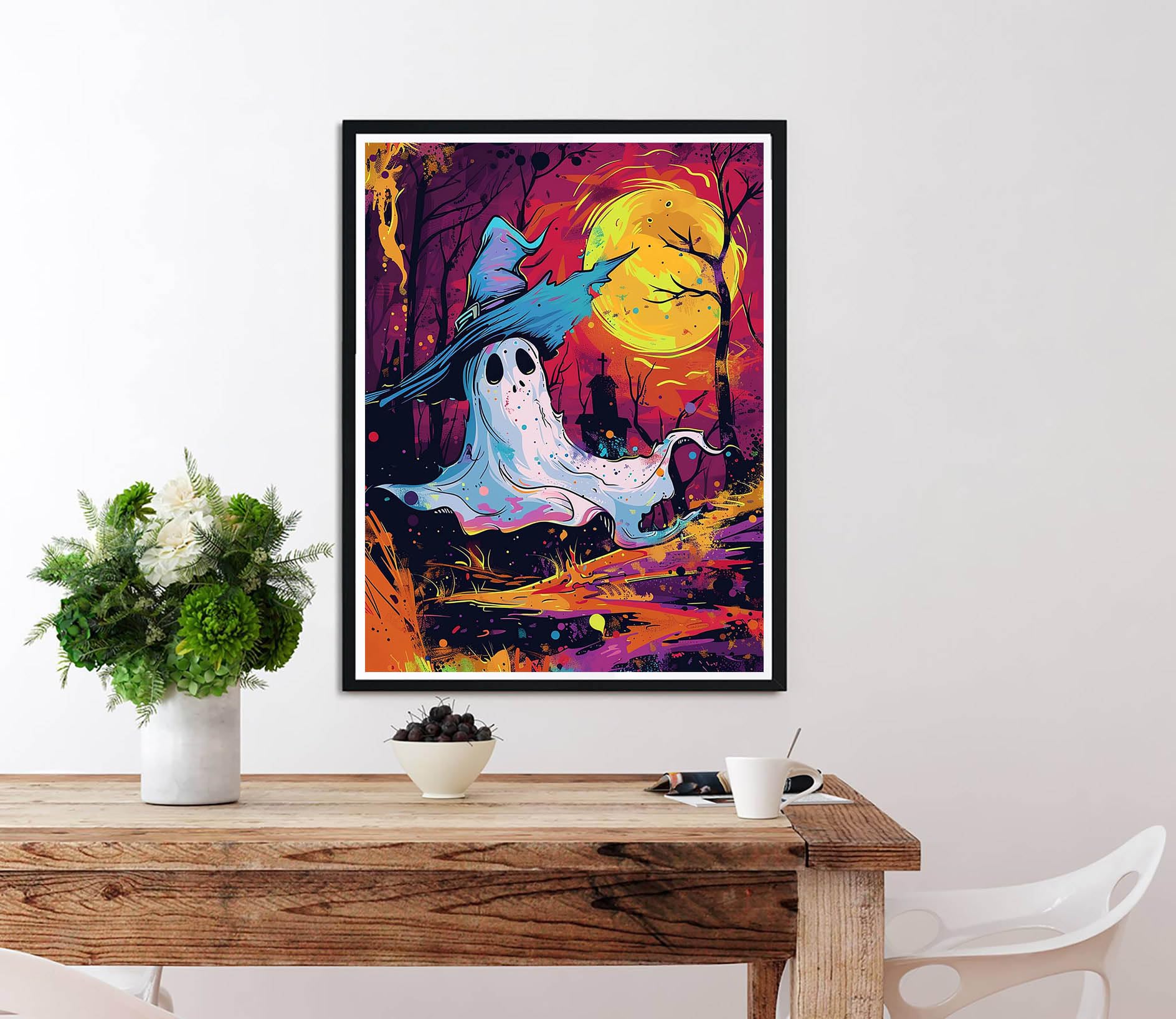 HEIBAGO Halloween Ghost Diamond Painting Kit – 5D Full Round Drill, 12x16 Inch, Starry Sky Design, DIY Art For Adults & Beginners - View #10