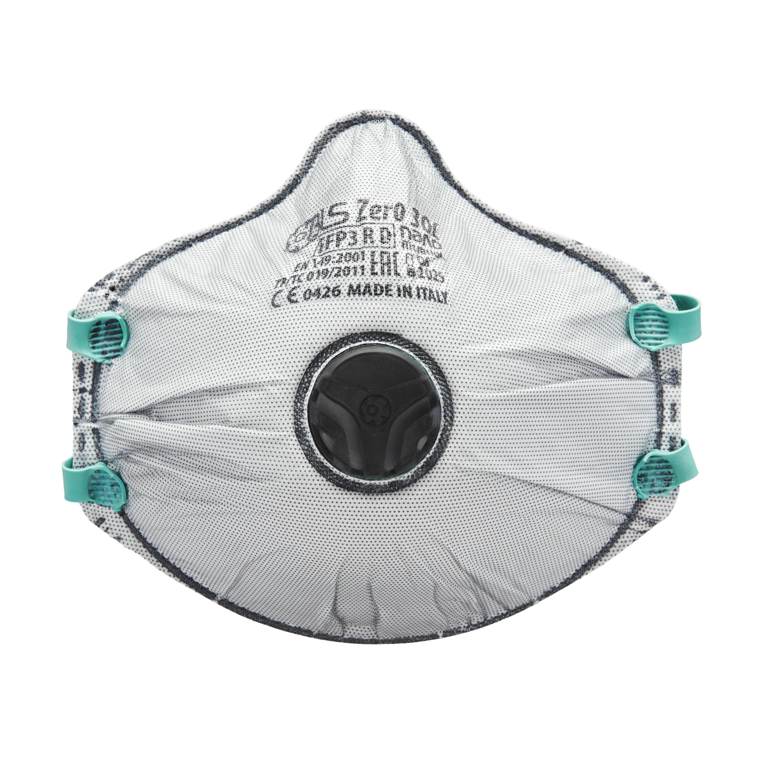 BLS 8006338 Serie Zer0 30 C Mascarillas Desechables en Forma de Copa, FFP3 R D, Con Válvula de Exhalación, Soldados Elásticos, Con Carbón Activado, Parcial Sellado Facial, Caja de 10
