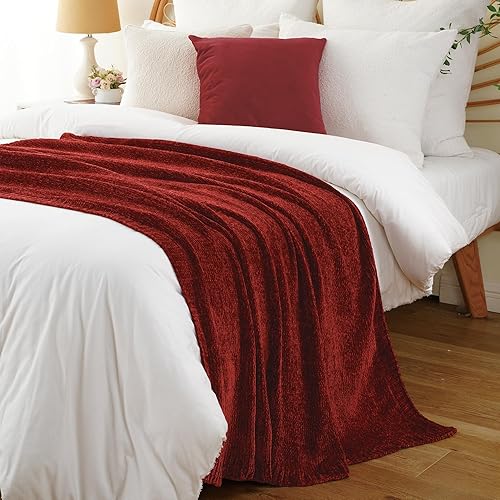 Miniatura 4 de BATTILO HOME Manta roja navideña de felpilla para sofá, silla, decoración navideña, súper suave, 51 x 67 pulgadas