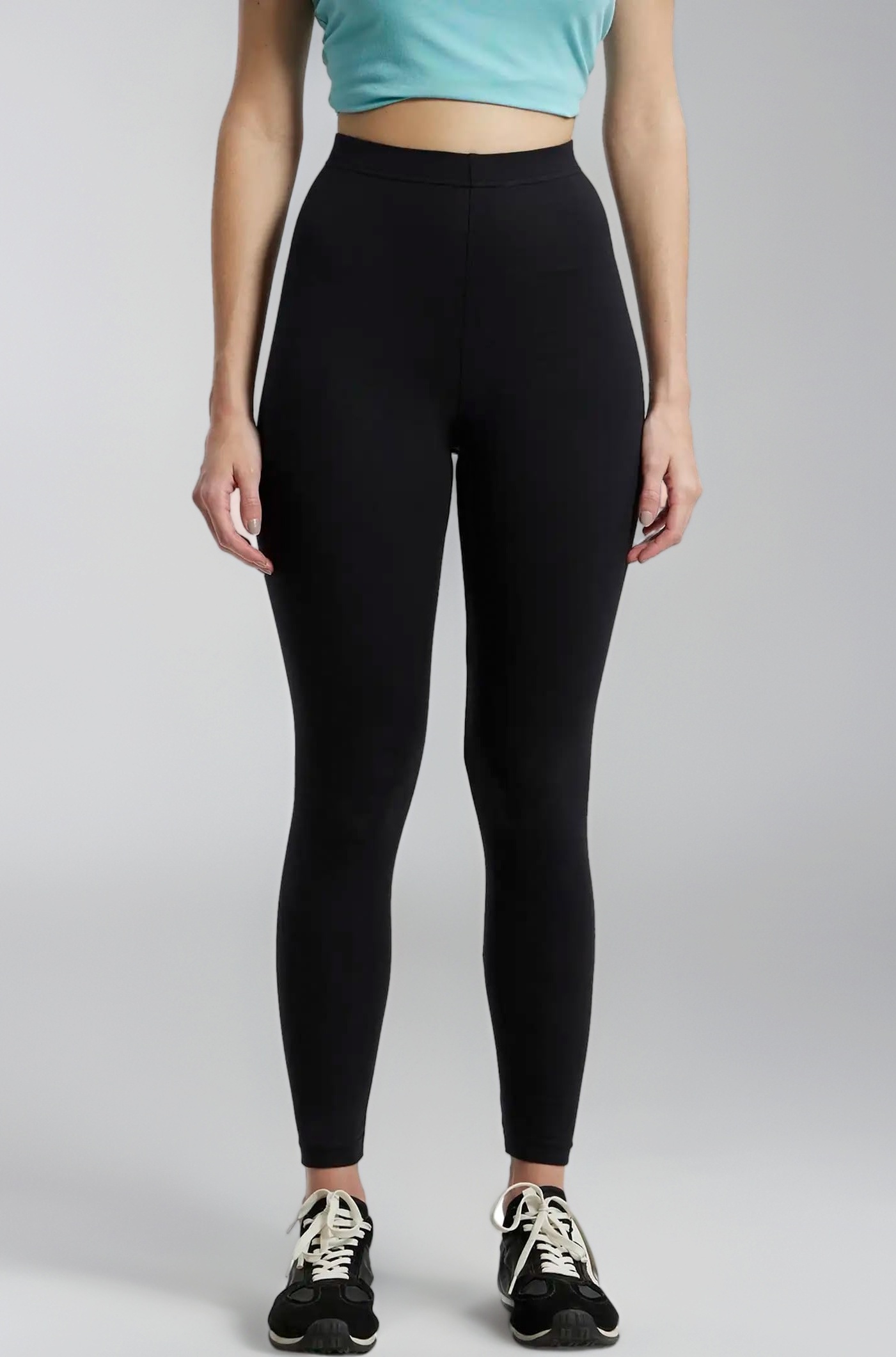 AW87 Women's Super Combed Cotton Elastane Stretch High Rise Leggings with Ultrasoft Waistband