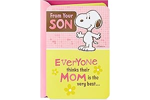 Hallmark Funny Mother's Day Card from Son Featuring Snoopy
