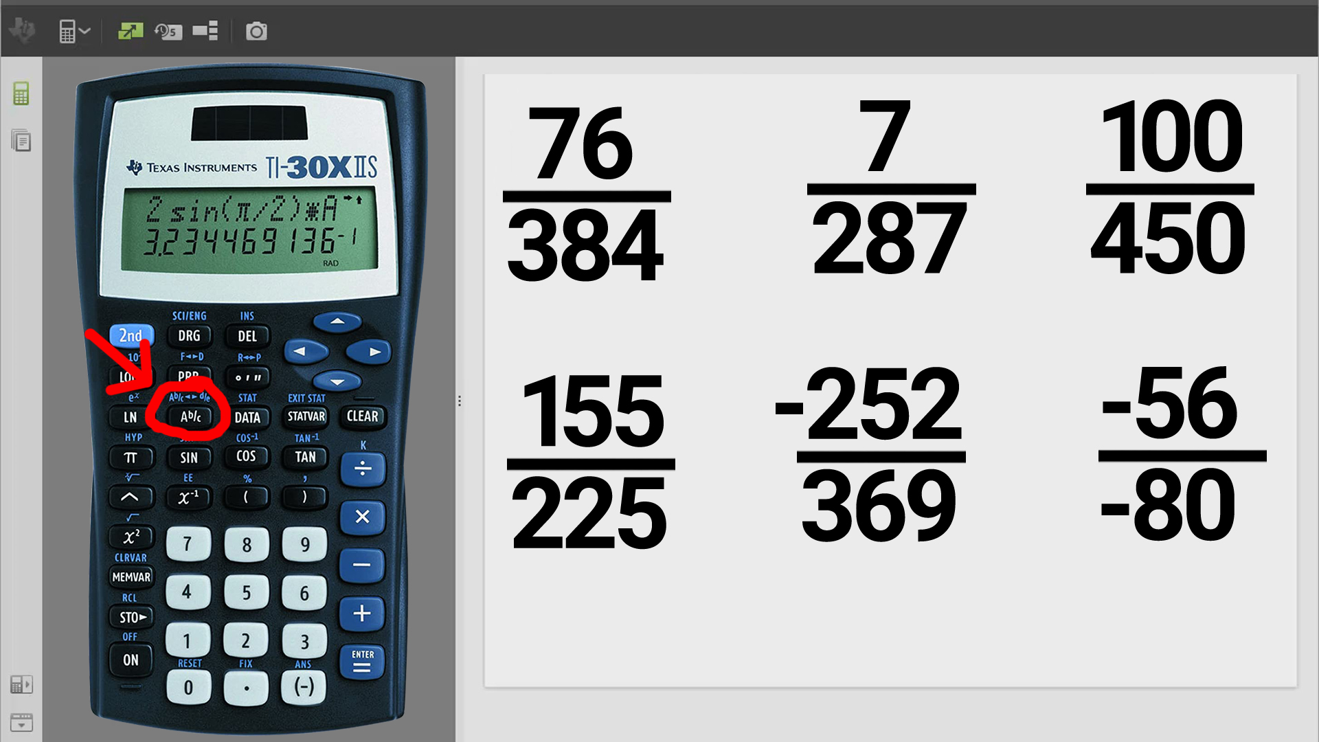 Watch TI 30x IIS Calculator Some Features & How to Enter Fractions on ...