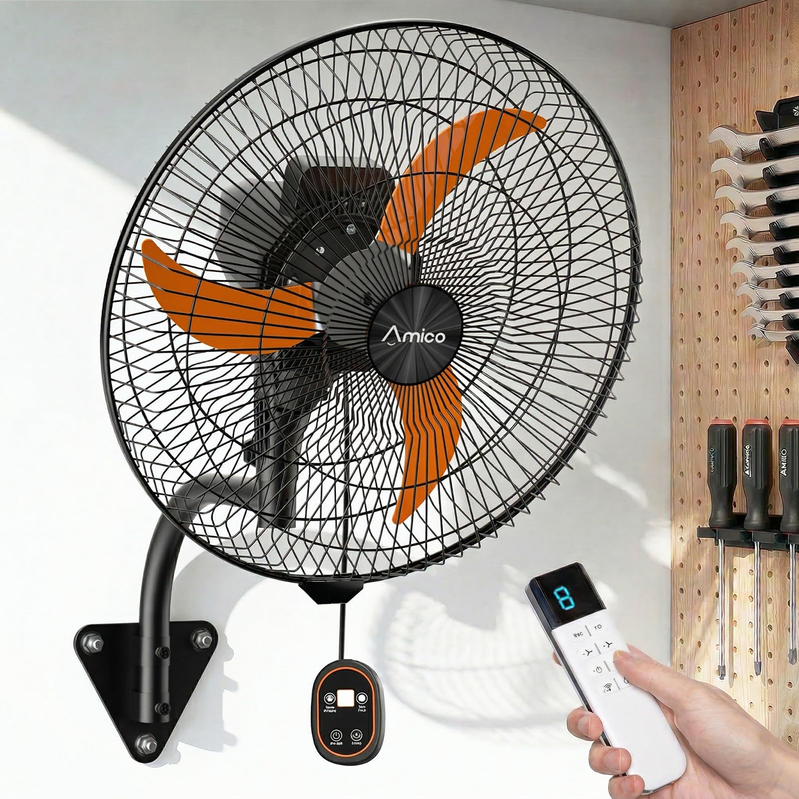 Amazon.com: Amico 20 Inch Industrial Wall Mount Fan with Remote