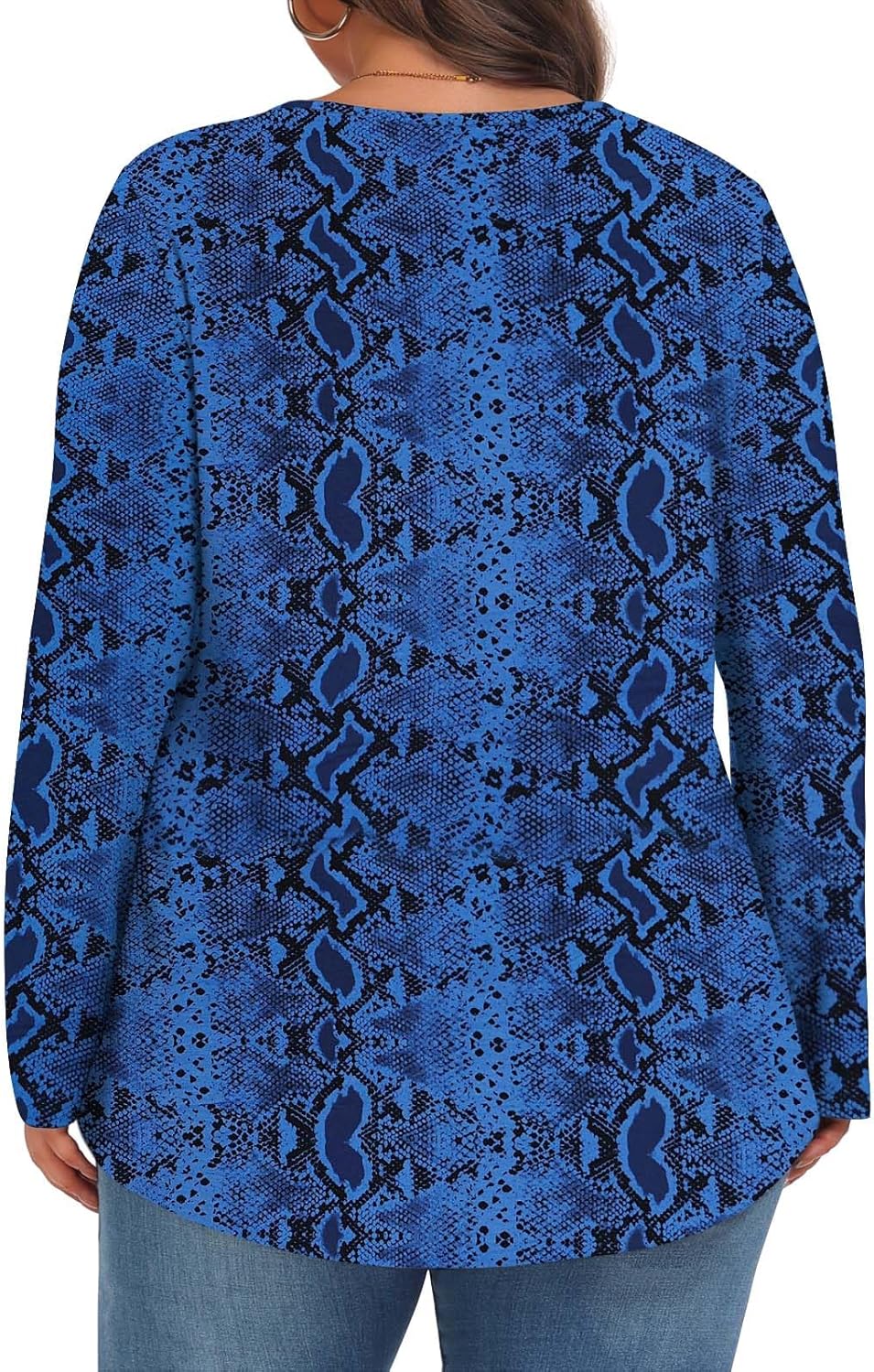 Plus Size Tops for Women Fall Long Sleeve Shirts Crew Neck Casual Loose Tunic Blouse 1X-5X - Image 4