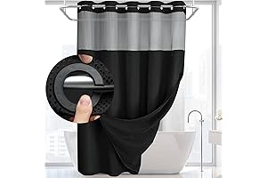 One Piece No Hook Snap in Liner Waffle Shower Curtain