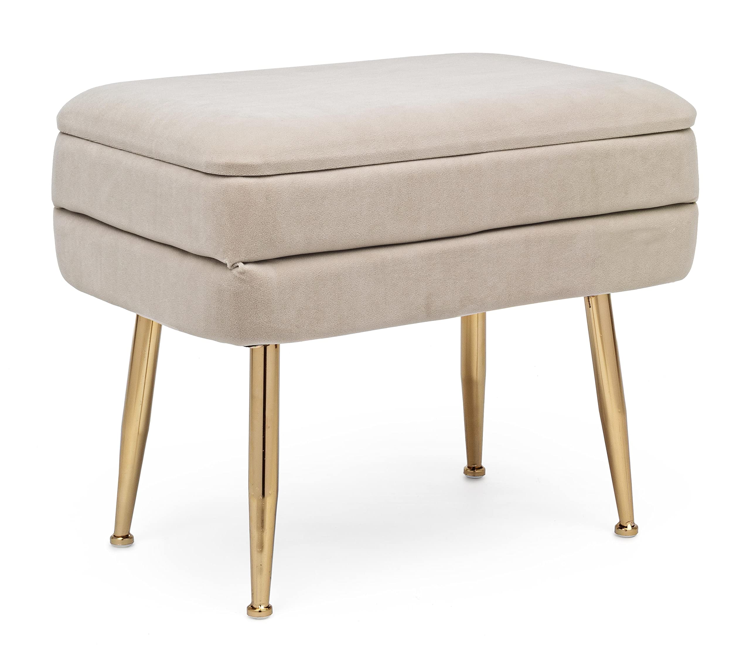 Fashion Commerce - Banco contenedor Pavlina, Beige, 50 x 35 x 42 cm
