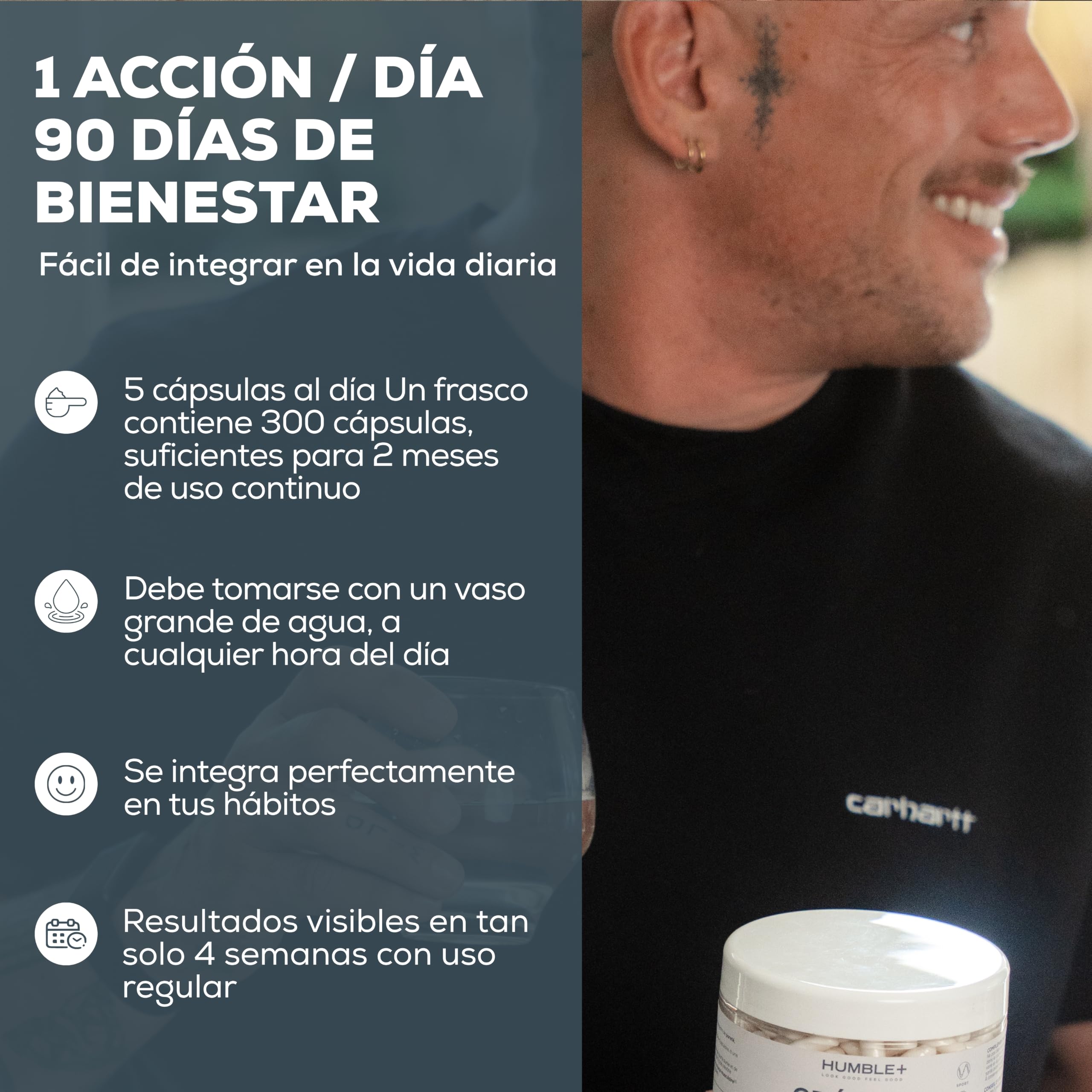 HUMBLE+ Creatina Monohidrato Age-Well® Cápsulas - 300 Cápsulas - 2 Meses