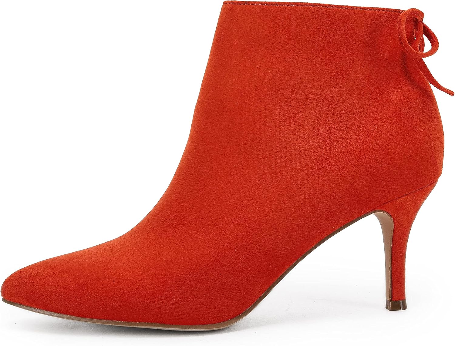 Womens Pointed Toe Heels Ankle Booties Kitten Stiletto Bowtie Strappy Fall Dress Boots Shoes - Image 5