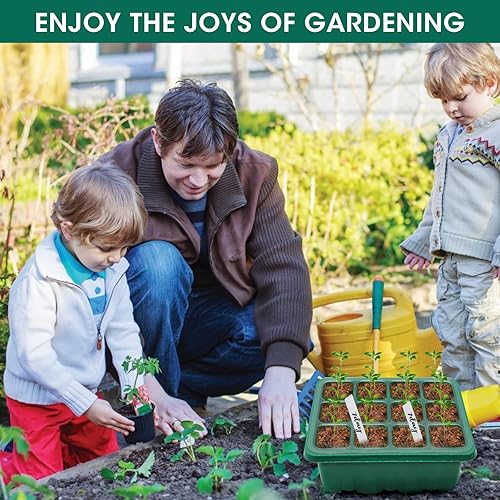 Miniatura 6 de Bandeja de inicio de semillas, 2 paquetes de bandejas de inicio de plántulas con luz de crecimiento, 4 LED, temporizador, regulable, kit de bandejas