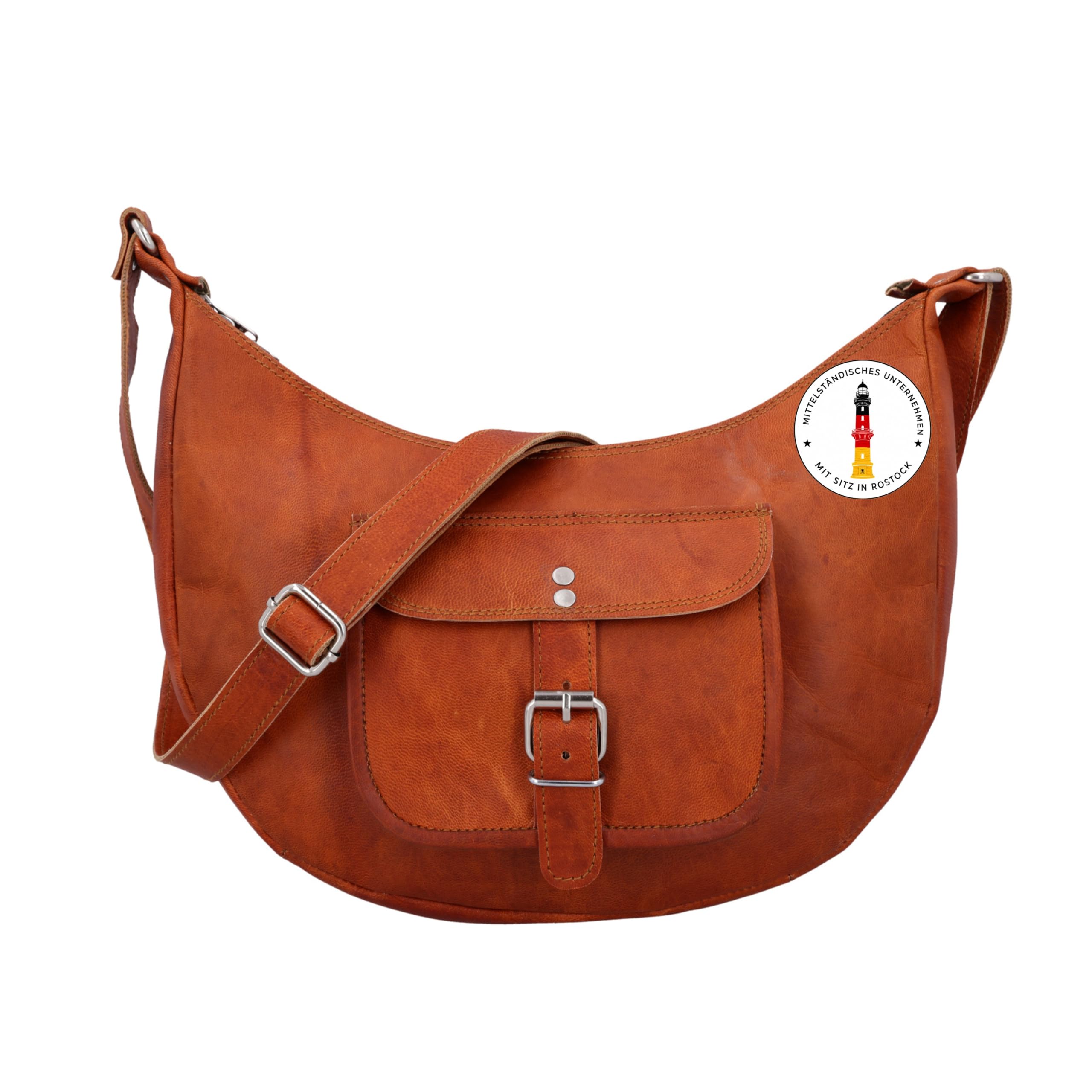 Gusti Cuero nature "Mira" Bolso Bandolera Vintage Retro Mujer Cuero de Cabra Hebilla Marrón Práctico Elegante Regalo K56b