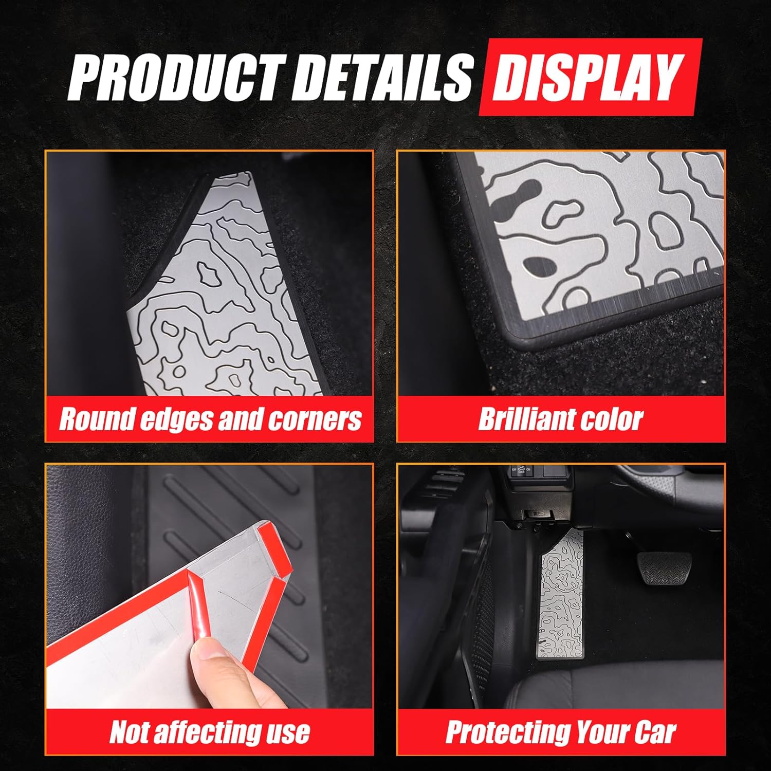 TOYCIDFG Driver Foot Rest Pedal Cover Trim Compatible with Toyota Tacoma 2024 2025, Car Interior Decoration Accessories