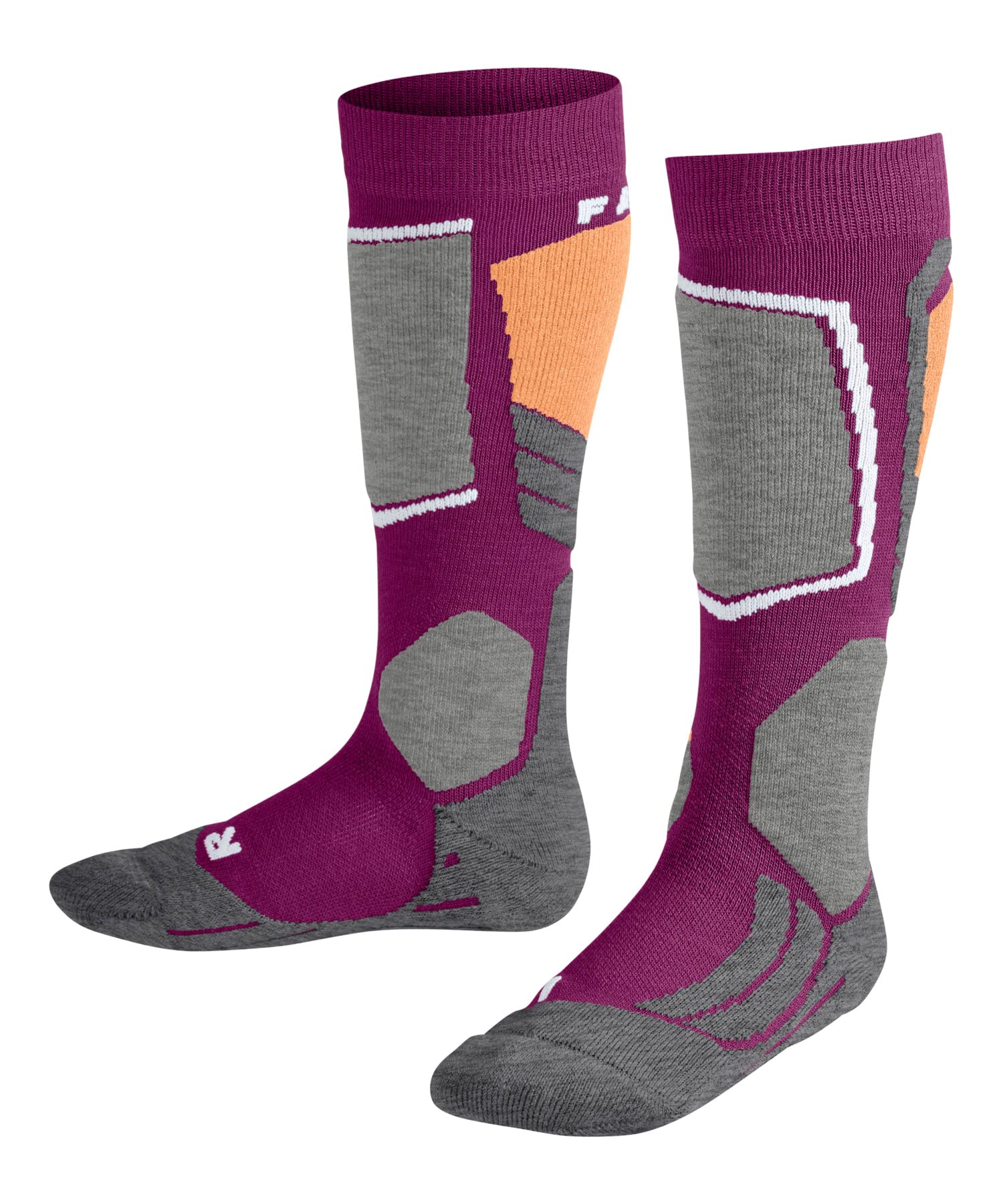 FALKE Uniseks - dzieci Skarpety narciarskie SK2 Intermediate K Kh Wełna ciepłe grube 1 Para, Fioletowy Radiant Orchid 8692, 31-34