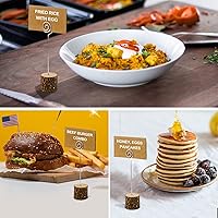 Vista 6 de 20 soportes de madera para tarjetas de lugar, soportes de madera rústica para números de mesa y 30 tarjetas de lugar de papel Kraft, tarjetas