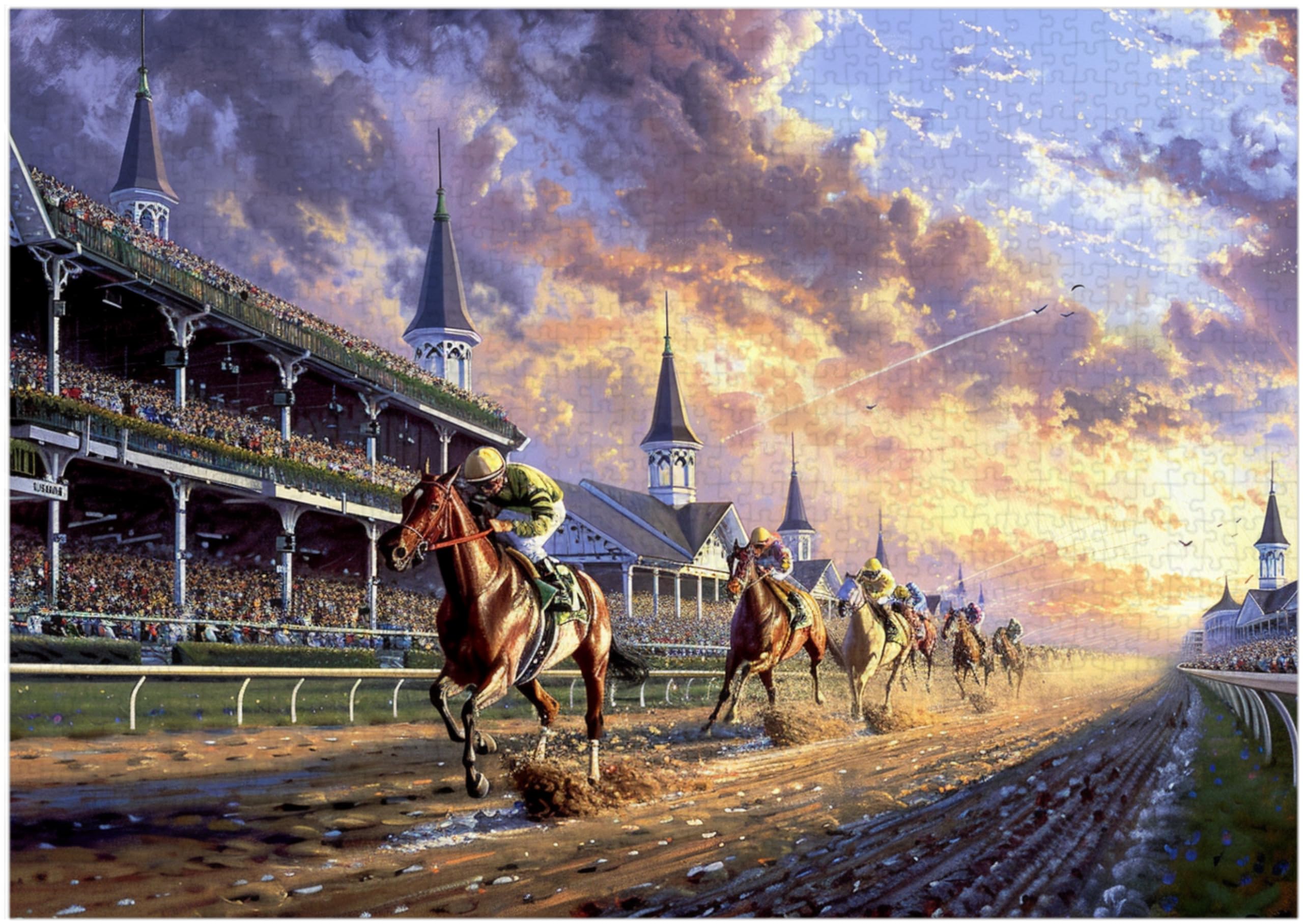 Horse Racing Jigsaw Puzzle 1000 Pieces for Adults – Equestrian Puzzle Gift for Horse Lovers – 1000pc Horizontal Puzzle (50x70cm / 19.685"x27.559")