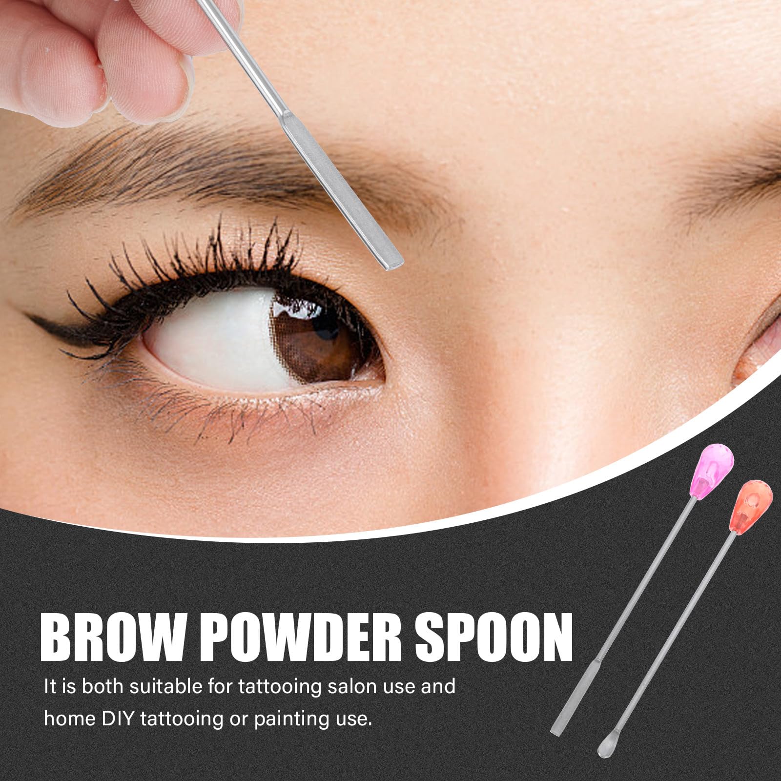 BETOOKY 4pcs Stainless Steel Tattoo Ink Mixing Spoons and Stirring Sticks for Brow Powder Pigment Agitators — view 6
