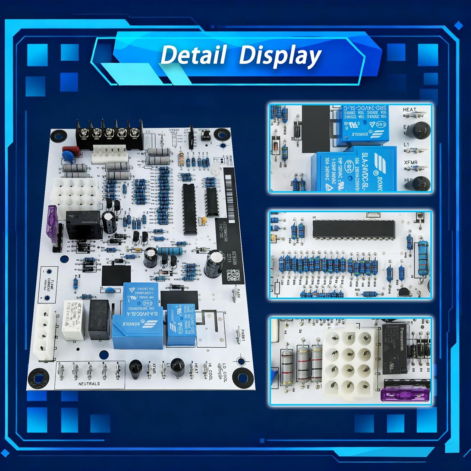 1162-202 1162-83-202 S1-33103010000 Furnace Control Board for Coleman Luxaire 879598 Furnace Control Circuit Board