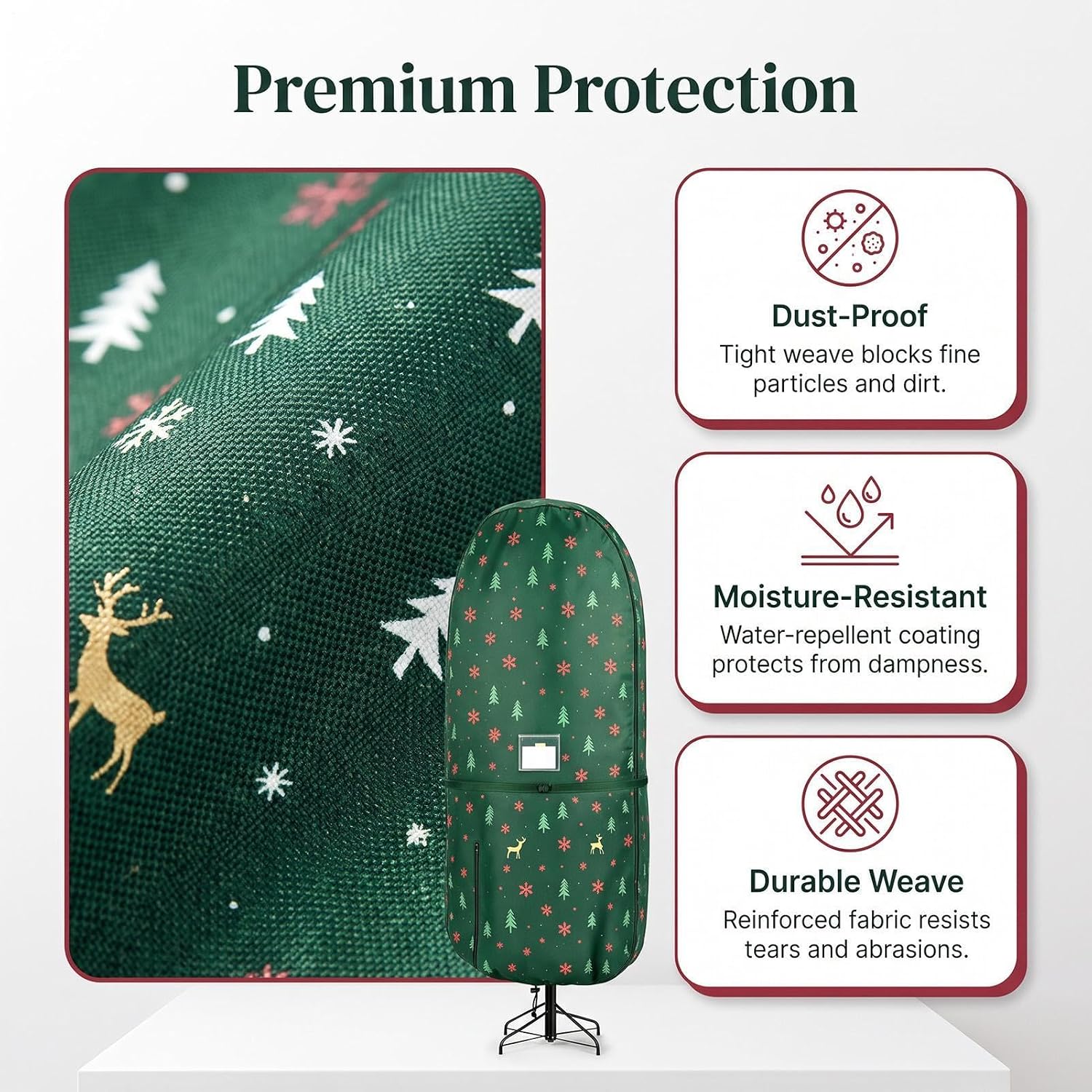 Christmas Tree Cover, Adjustable Dustproof Bag, Heavy Duty Upright Storage