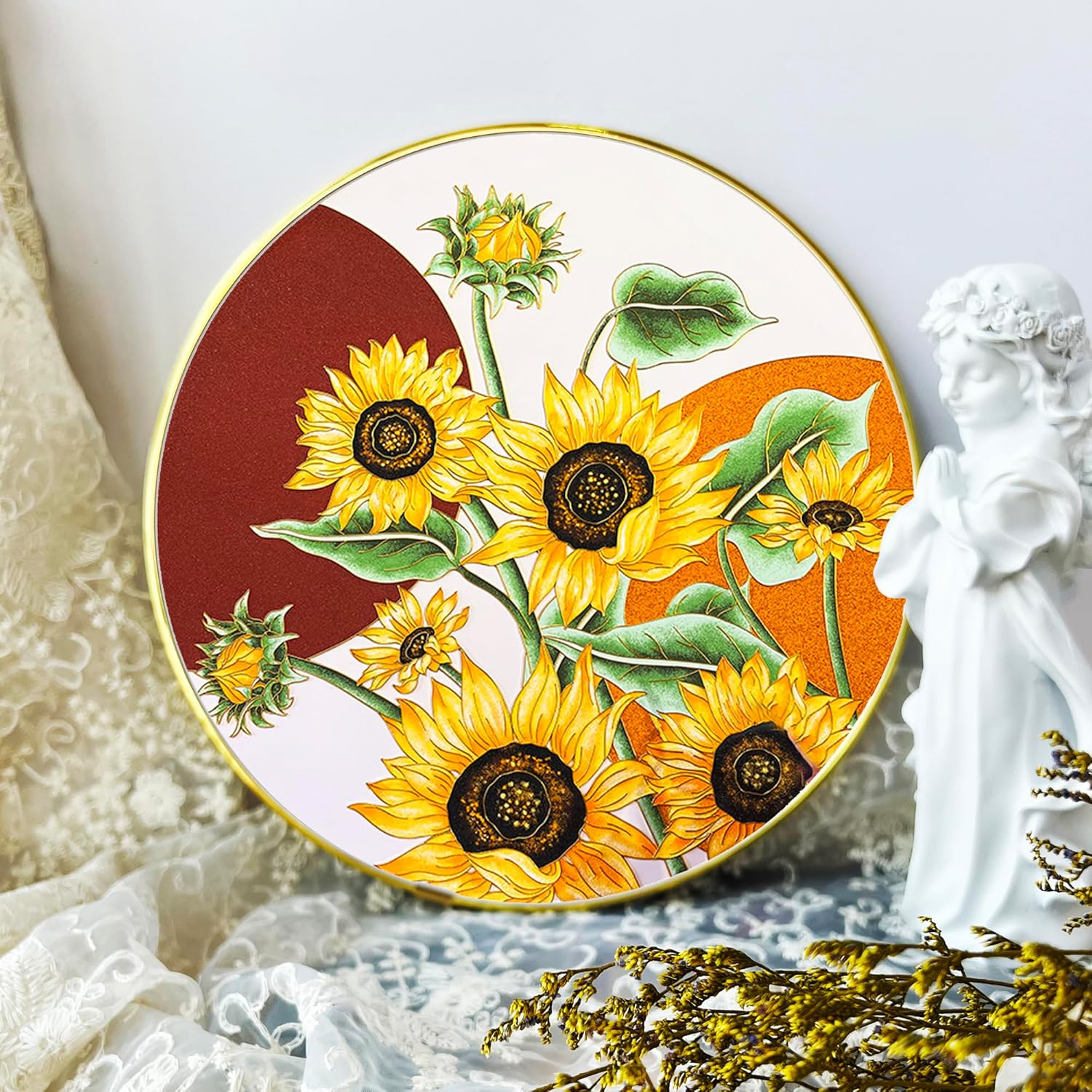 ERSENNQW Sunflower Bush Cloisonne Adult Pattern DIY Kit, Cloisonne DIY Art Craft Kit, Great for Home Decoration and Unique Gift 11.8 Inch