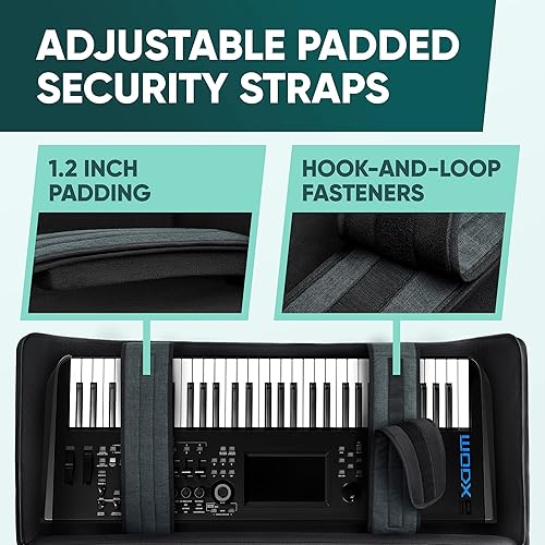 Miniatura 5 de Rhino JamCase Funda para teclado, bolsa de concierto hecha de tela 600D duradera, impermeable y resistente a los arañazos, funda para teclado con