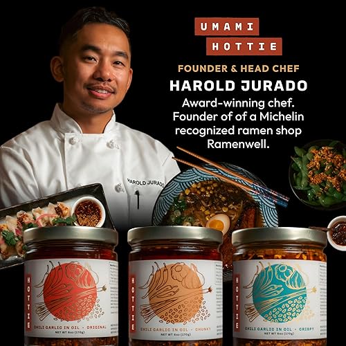 Miniatura 8 de Umami Hottie Chili crujiente y crujiente la mejor cobertura de textura crujiente para sushi, albóndigas, huevos, ensalada, salsas y más. Aceite de