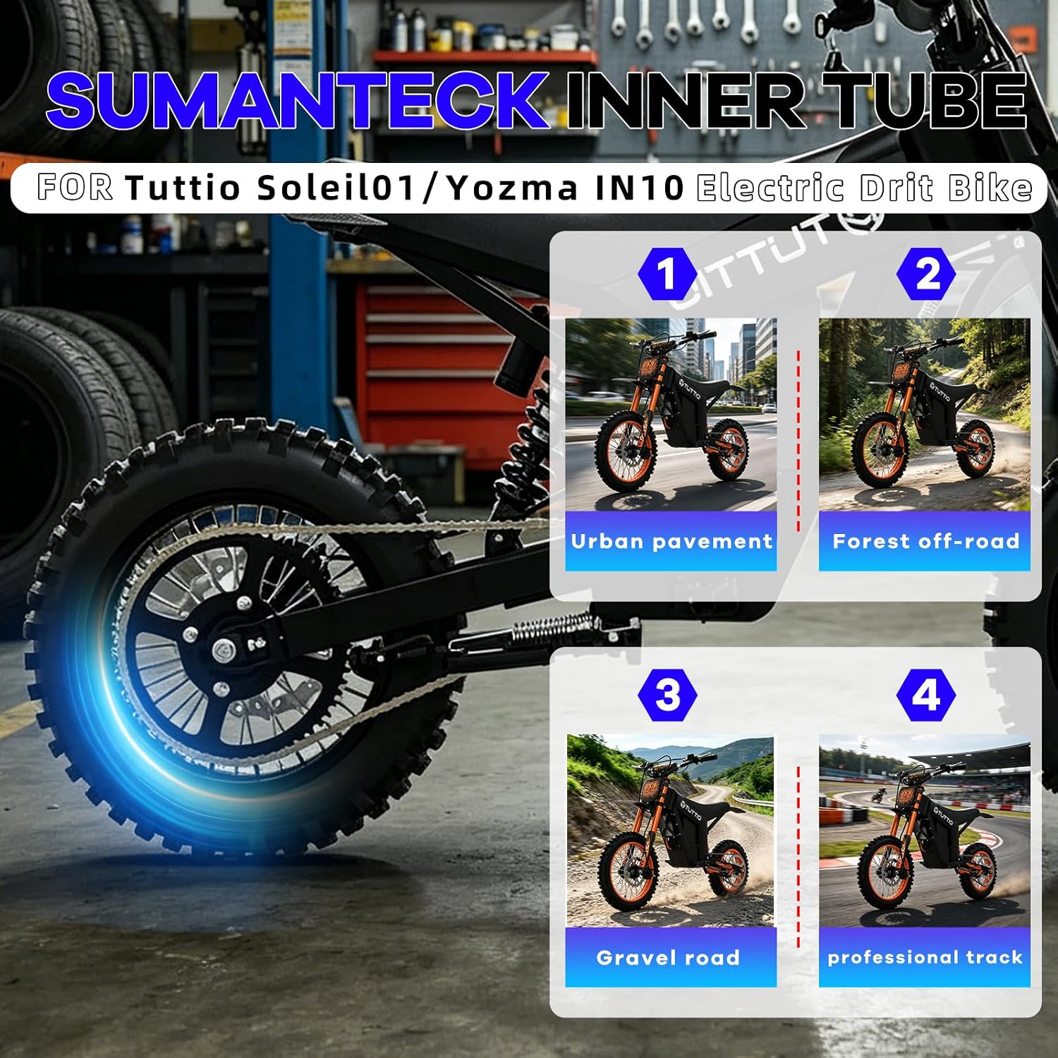 12" Rear Inner Tube Yozma IN10 in 10 Ebike, Tuttio Soleil01 Electric Drit Bike, E-Bike Motorcycle Tire Tube Replacement Tubes, Premium Thickened Butyl Rubber