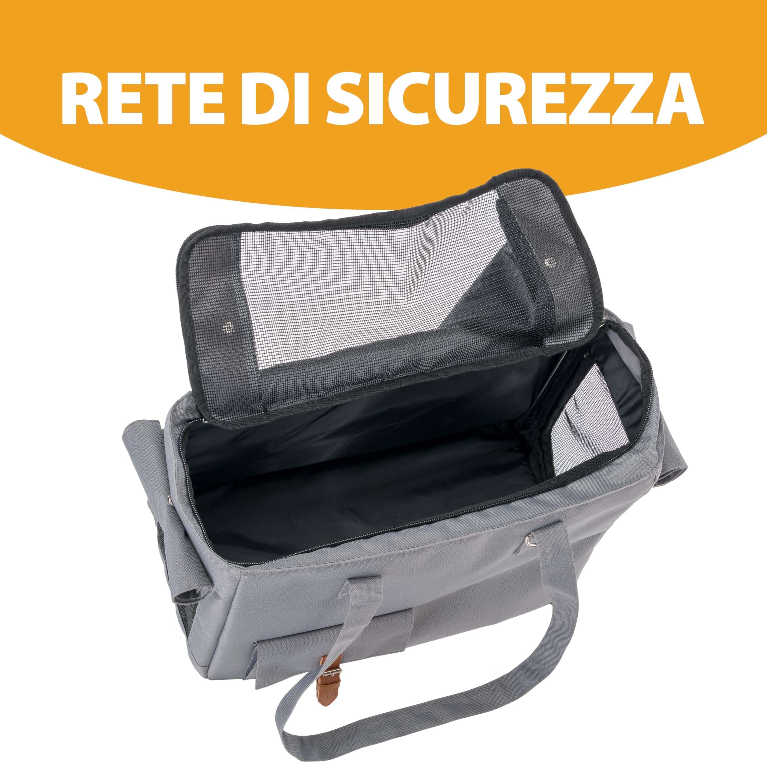 Ferplast Trasportino per Cani JETSET, Trasportino Gatto, Zaino per Cani, Cinghia di Sicurezza, Max 12 kg, 40 x 20 x h 30 cm