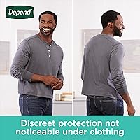 Vista 6 de Depend Fresh Protection Adult Diapers, Incontinence Underwear for Men, Disposable, Maximum, Large, Grey, 28 Count, Packaging May Vary