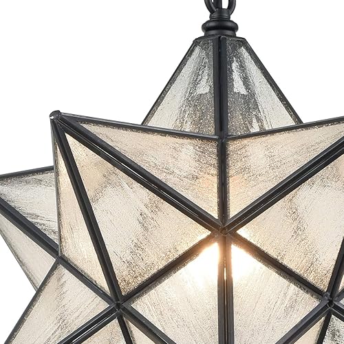 Miniatura 3 de Moderna lámpara colgante de estrella morava con semillas grandes de vidrio con cadena ajustable, iluminación de pantalla de 16 pulgadas de diámetro