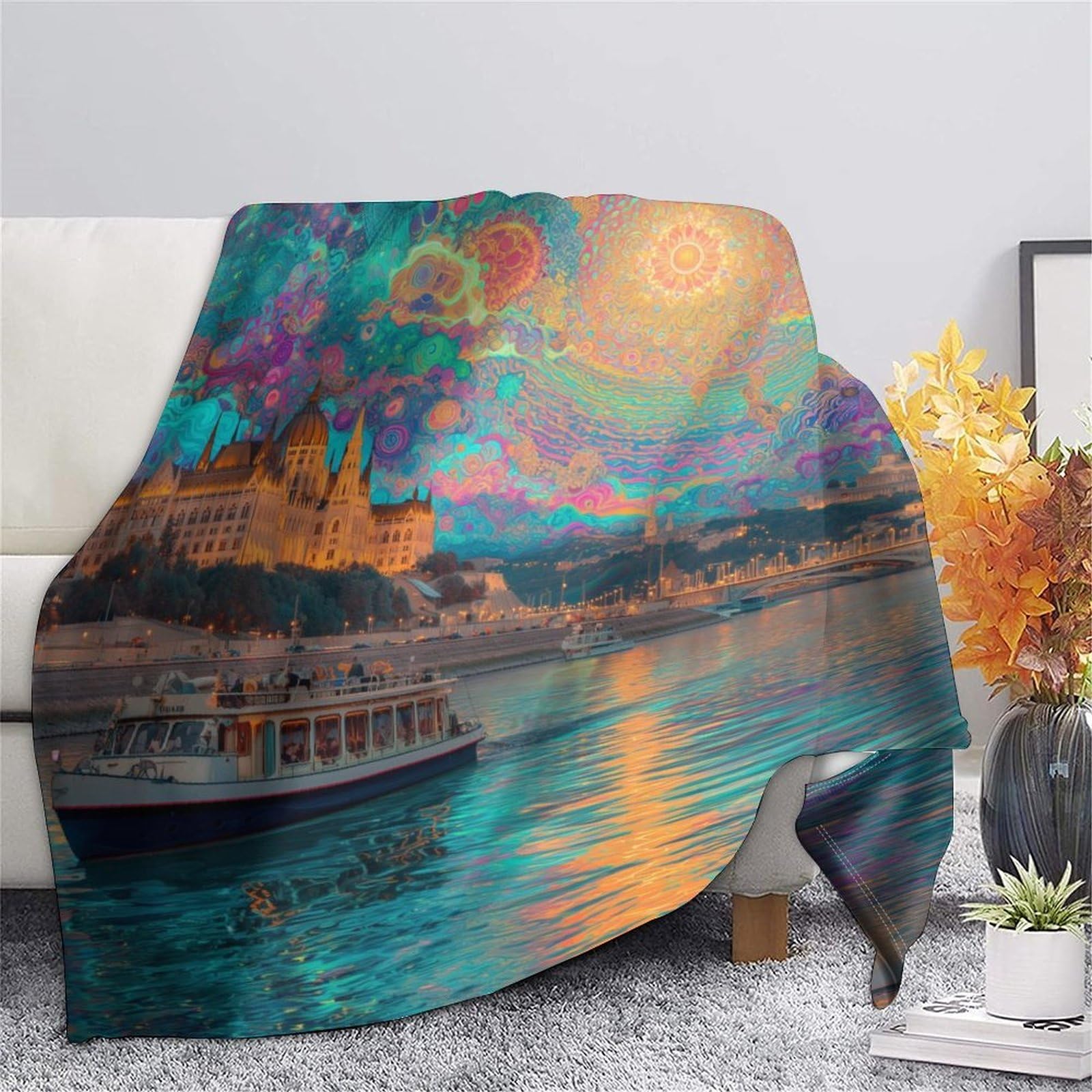 Manta Fiume Danubio,ropa Cama De Felpa Suave 80x90inch(200x230cm),colchas Patchwork