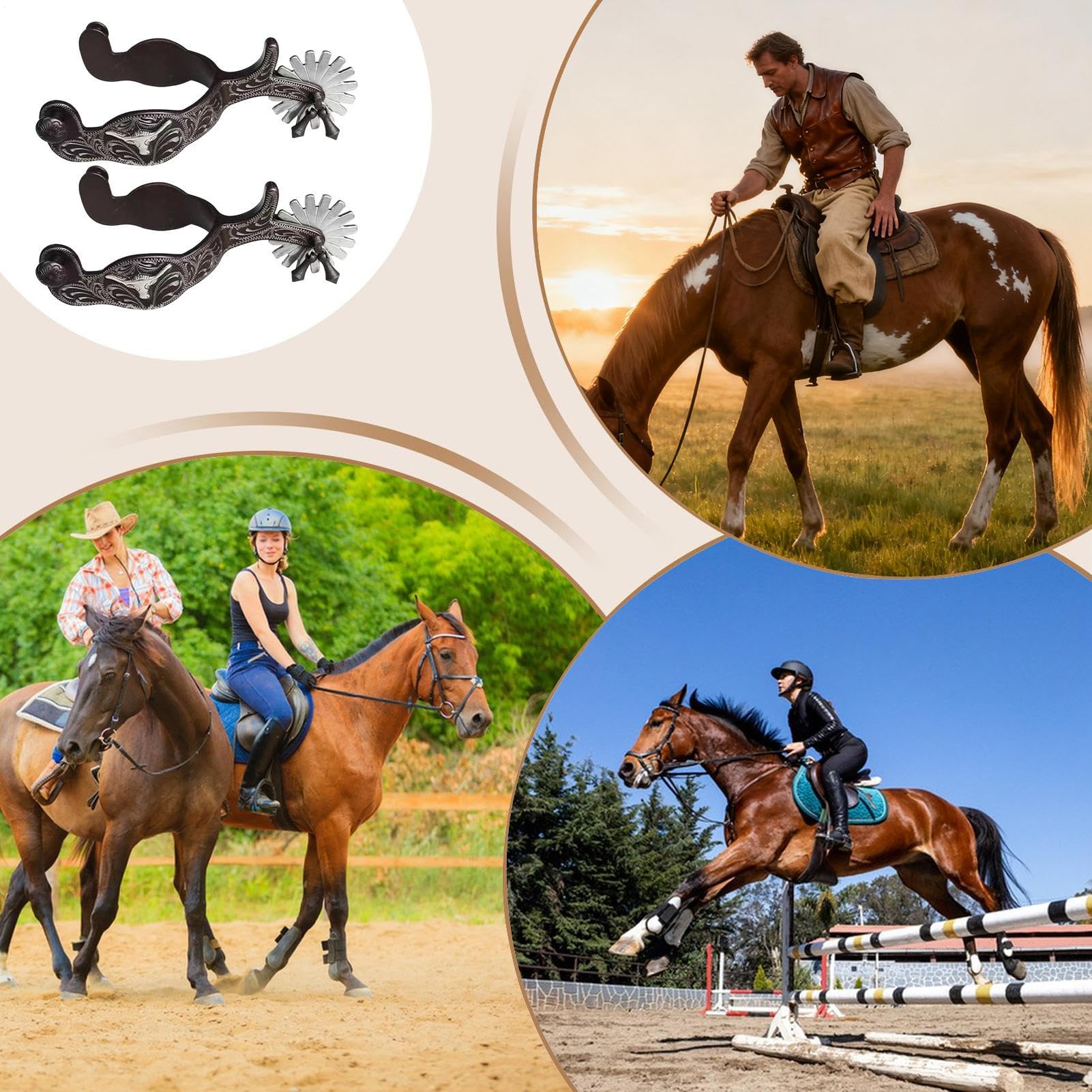 Espuelas Western Equipo Deportivo Ecuestre | Espuelas Para Botas De Caballo Para Montar A Caballo Salto De Exhibición Trabajo En Rancho Entrenamiento Ecuestre Jinetes