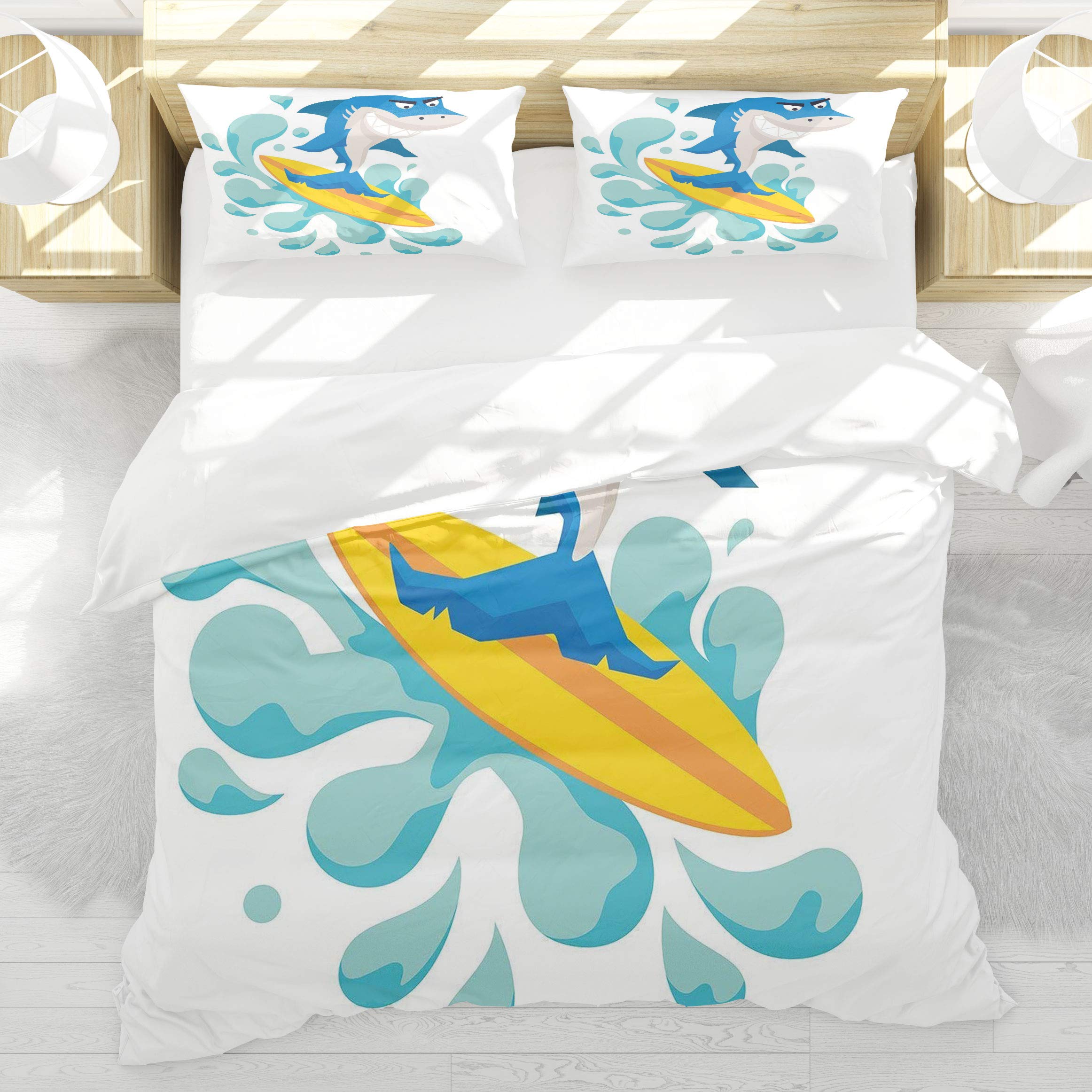 Housse de couette requin 140x200cm en art graphique imprimé haute définition