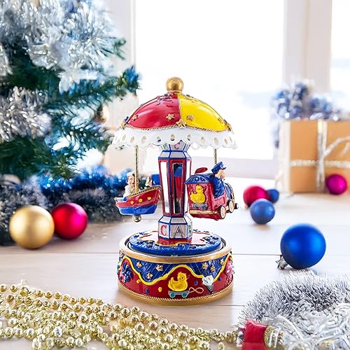Miniatura 2 de Carrusel de transporte caprichoso figura musical con avión, barco y tren