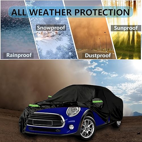 Miniatura 7 de Aazai Fundas impermeables de coche para Mini Cooper S 2014-2024 de 4 puertas, 210T Cooper cubierta completa impermeable para todo tipo de clima,