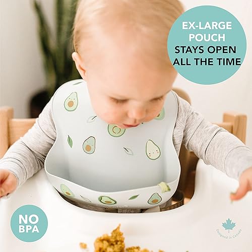 Miniatura 4 de Loulou Lollipop Babero de alimentación de silicona suave e impermeable para bebés y niños pequeños