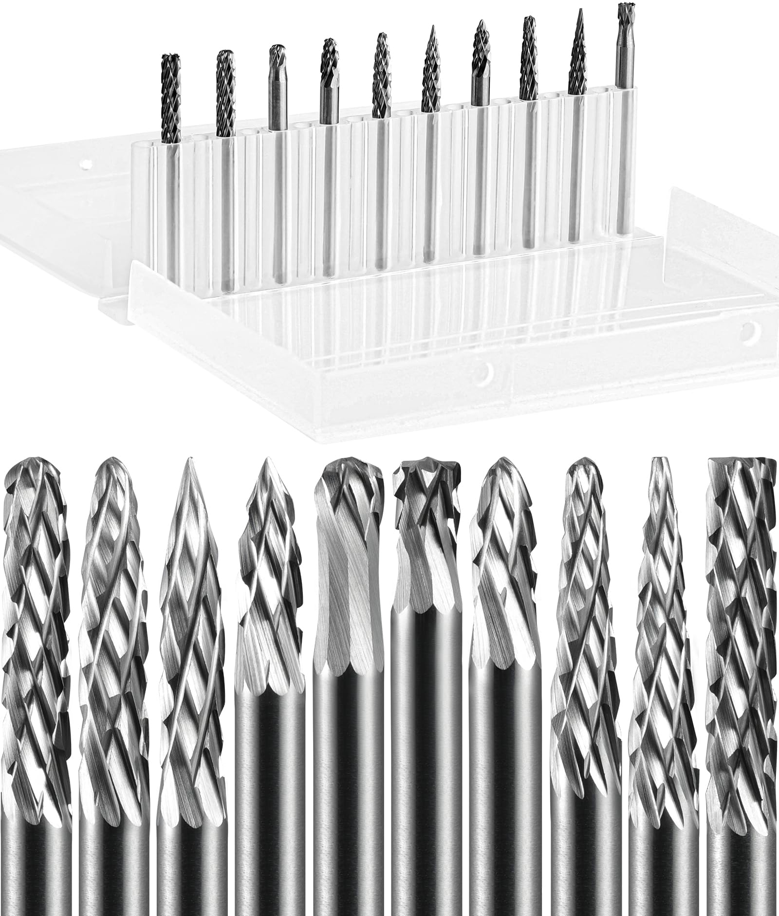 Sworker 2Pcs 1/4 Carbide Burr Set 1/4" Shank Head Dia 1/2" Dome-End-938601