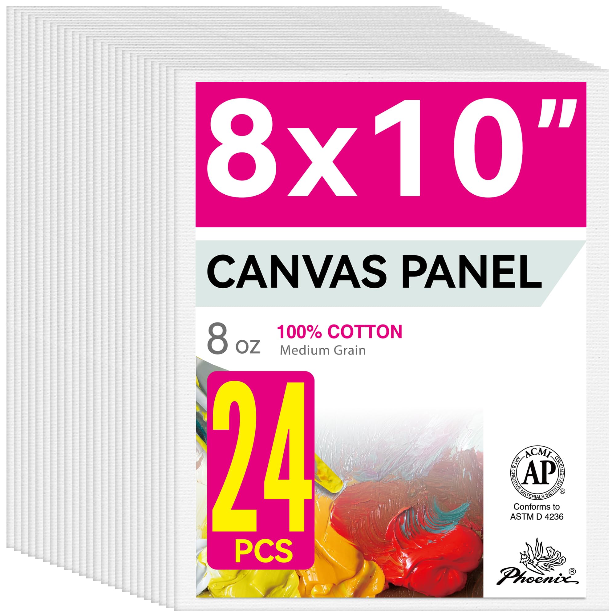 Snapklik.com : Painting Canvas Panels 8x10 Inch, 24 Bulk Pack - 8 Oz ...