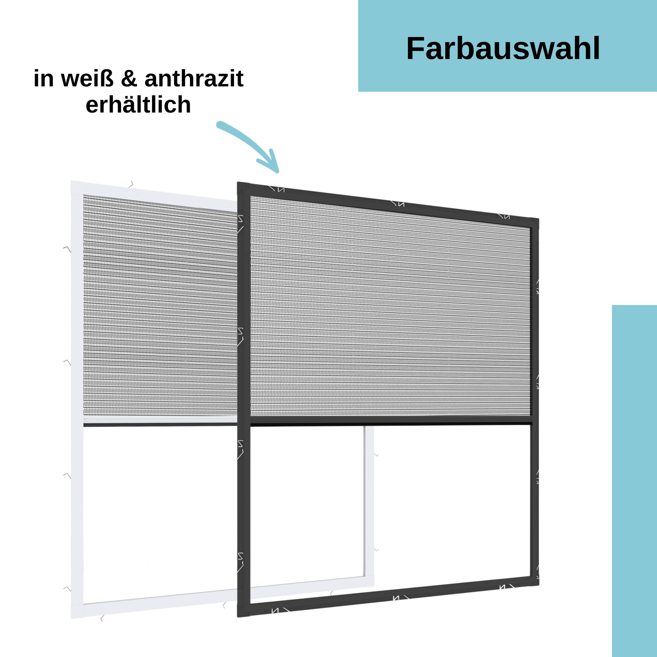Wip Insektenschutz Plisseefenster - weiß - 100 x 120 cm - Fliegengitter Fenster, Mückenschutz, Insektenschutzgitter, Fliegenschutz, Mückengitter - ohne bohren - individuell kürzbar