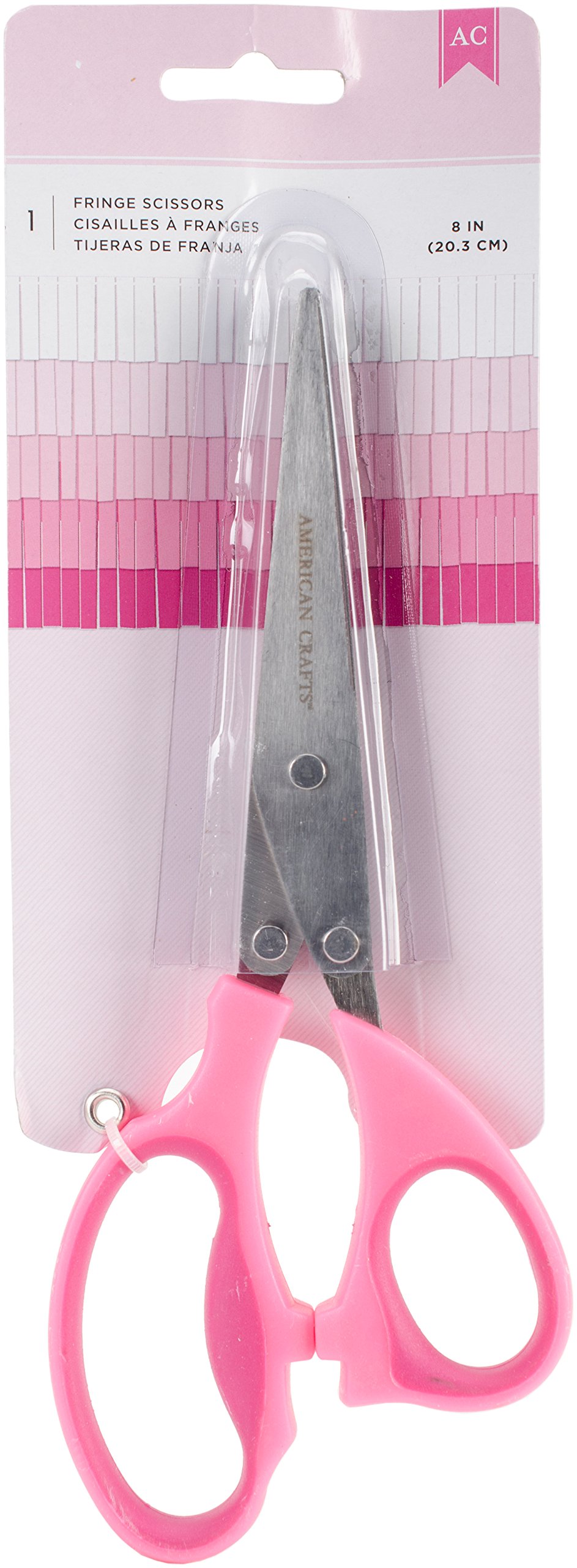 American Crafts Scissors 8 inch Pink Fringe