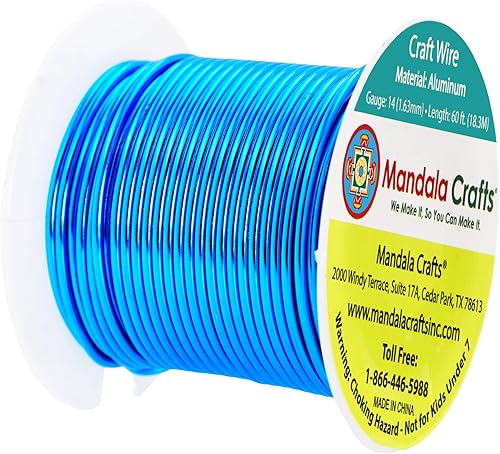 Vista 251 de Mandala Crafts Alambre de aluminio anodizado de calibre 8 para hacer joyas, alambre neutro flexible de color de 128 pies, flexible y flexible